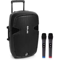 Pyle Partybox, Bluetooth-luidspreker, groot formaat, draagbaar en met wielen, muziekbox met 2 microfoons