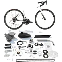 OEM Fietsmotor-kit, 80cc, maximale snelheid 40 km/u, tankinhoud 2 liter, compatibel met fietsen met een wielmaat van 26-28 inch, eencilinder, 2-takt motor