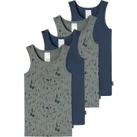 Schiesser Onderhemd ' Fine Rib Multi ' donkerblauw / kaki