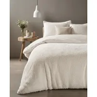 Sleeptime Teddy dekbedovertrek onderkant microvezel Fur - crème - 2-persoons (200x220 + 2st 60x70cm)