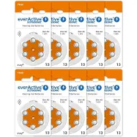 EverActive 13, 60 stuks, batterijen voor hoortoestellen, hoge prestaties, zink-lucht batterijen