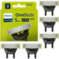Philips Norelco OneBlade OneBlade QP450/50: Vervangingsmes 360, Kop, 5 stuks, Zilver, 4 maanden, , OneBlade
