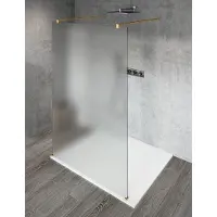 Gelco VARIO GOLD MATT doucheglaswand, vrijstaand, melkglas, 700 mm