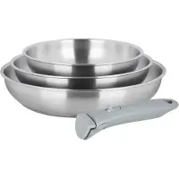 Sitram Arpege 716942 pannen set, 3 stuks, roestvrij staal, diameter 20, 24 en 28 cm, met buitenkant met spiegelglans
