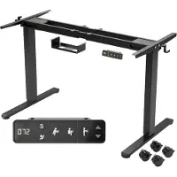 Arebos elektrisch in hoogte verstelbaar bureauonderstel Wit 2 motoren 120 kg 72–120 cm LCD-display 3 geheugenposities wieltjes kabelhouder