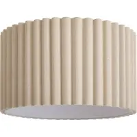QAZQA Japandi lampenkap van beige linnen 35/35/20 - Scalloped Single