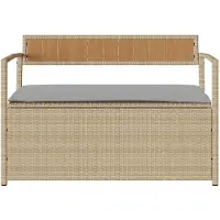 vidaXL Tuinbank met kussen beige polyrotan