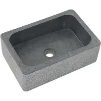 Syfax Gootsteen 45x30x15 cm riviersteen zwart