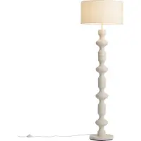 QAZQA Retro vloerlamp beige met stoffen kap 160cm - Captain