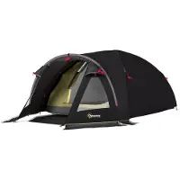 Outsunny -Tunnelzelt-Polyester, Fiberglas-3,3L x 1,9B x 1,2H m-Schwarz