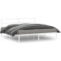 vidaXL Bedframe met hoofdeinde, metaal, wit, 180x200 cm