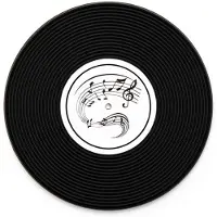 Froster Vinyl Onderzetters Muziek 4 stuks, 10 cm diameter, Siliconen