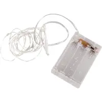 Rayher Hobby Materialen mini-LED-lichtketting met draad en timer, warm geel licht, 220 cm, 20 stuks