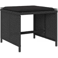vidaXL 9-delige Tuinset poly rattan zwart