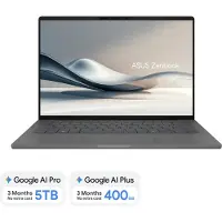 Asus Zenbook A14 UX3407QA-QD479W 14 inch Copilot+ PC laptop – Snapdragon X, 16 GB RAM, 512 GB SSD, WUXGA OLED, Nederlands QWERTY, IJslands grijs