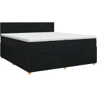 vidaXL Boxspringbed met matras met hoofdeinde Zwart 200 x 200 cm Stof