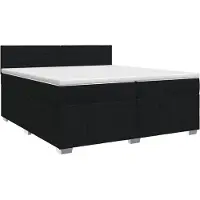 vidaXL Boxspringbed met matras met hoofdeinde Zwart 200 x 200 cm Stof