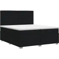 vidaXL Boxspringbed met matras met hoofdeinde Zwart 200 x 200 cm Stof