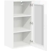 vidaXL Wandglas Kasten PORTO 2 st Hoogglans wit Bewerkt hout