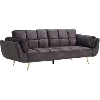 Riess Slaapbank BOUTIQUE 215cm 3-zits fluweel donkergrijs - 48982