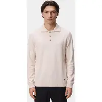 Born with Appetite Polo lange mouwen heren Wit Bryce Polo Pullover BWA26305BR60/1002