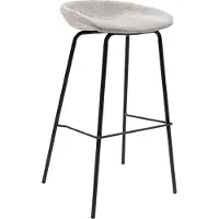 Kick Collection Kick barkruk Riga - 80cm - Grijs - Texture stof - Verkrijgbaar in diverse kleuren