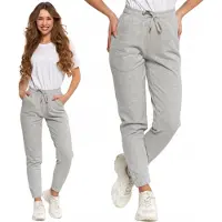 Moraj Dames joggingbroek met zakken en trekkoord, klassiek model XXL, lichtgrijs
