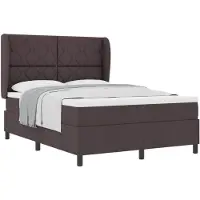 vidaXL Boxspring bed met hoofdeinde Donkerbruin 160 x 200 cm Stof
