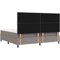 vidaXL Boxspringbed met LED-verlichting, taupekleurig, 200 x 200 cm, gestoffeerd