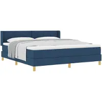 vidaXL Boxspringbed met matras en hoofdeinde, blauw, 180 x 200 cm, stof