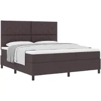 vidaXL Boxspring bed met hoofdeinde Donkerbruin 180 x 200 cm Stof