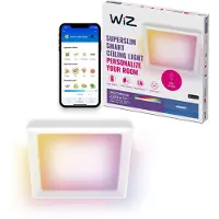 Wiz Vierkant paneel, 17W, Slimme inbouwlamp, Wi-Fi/Bluetooth, Wit, Wi-Fi 4 (802.11n), 802.11b, 802.11g, LED, Kunststof