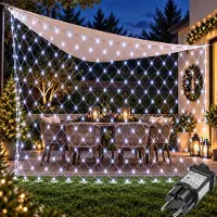 Rosikey 6x4 meter, 660 LED-lichtketting, net van lichtjes, wit, 8 modi, geheugenfunctie, stekker, geschikt voor struiken, tuin, kerstboom, feest, kerst, verlichting, decoratie