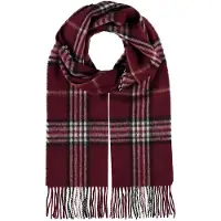 Fraas Sjaal Cashmink Scarf with Plaid Wine Rood Veelkleurig