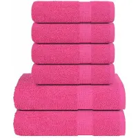 vidaXL 6-delige Handdoekenset FROGN 360 g/m² roze