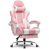 GTPLAYER Gaming stoel , kantoorkruk, ergonomische computerstoel, gaming stoel met lendensteunmassage, voetsteun en hoofdsteun