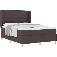 vidaXL Boxspring bed met matras Donkerbruin 190 x 140 cm Stof