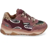 BunniesJR leren sneakers met dierenprint - roze/donkerrood Meisjes Leer - maat 29