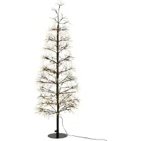 J-Line decoratieboom zwart - warm witte LED-lichtjes - 120 x 40 x 40 cm