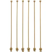 Ferm Living Roerstaafjes Forest Stir Sticks Brass (Set van 6)