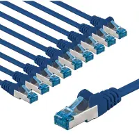 Goobay CAT 6A Netwerkkabel S/FTP 10x1m Blauw 10 Gbit/s LSZH