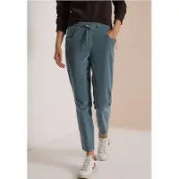Cecil Dames Mid Waist Slim Leg Broek – Casual Fit - Blauw - S