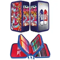 Gimboo schoolmap met accessoires / pennenetui met grote capaciteit / met 3 compartimenten