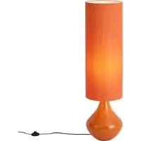 QAZQA Retro vloerlamp oranje met stoffen kap - Mina