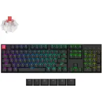 Keychron K10 QMK V2, bekabeld en draadloos, USB + RF draadloos + Bluetooth, mechanische toetsen, QWERTY-indeling, RGB LED-verlichting, zwart