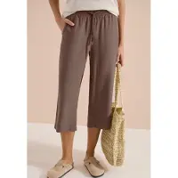 Cecil Dames 3/4 broek met wijde pijpen in Loose Fit - Beige - XL
