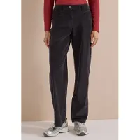 Cecil Dames Broek met High Waist en Wide Leg pijpen in een Loose Fit pasvorm - Grijs - 25