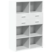 vidaXL Hoge kast 80x42,5x124 cm bewerkt hout wit