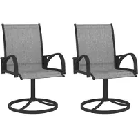 vidaXL Tuinstoelen, draaibaar, 2 stuks, textielstof en staal, grijs