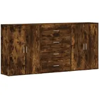 vidaXL Dressoirs 3 st 60x31x84 cm bewerkt hout gerookt eikenkleurig